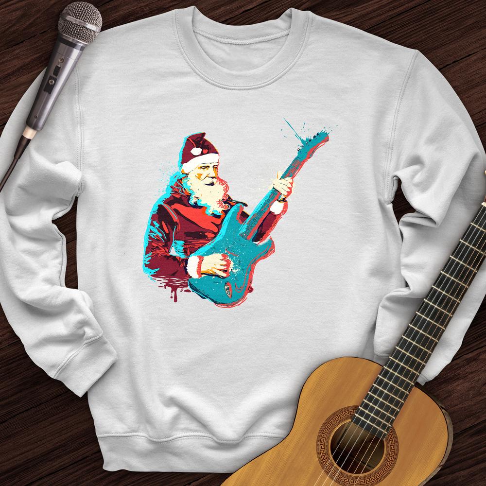 Printify Sweatshirt White / S Guitar Santa Crewneck