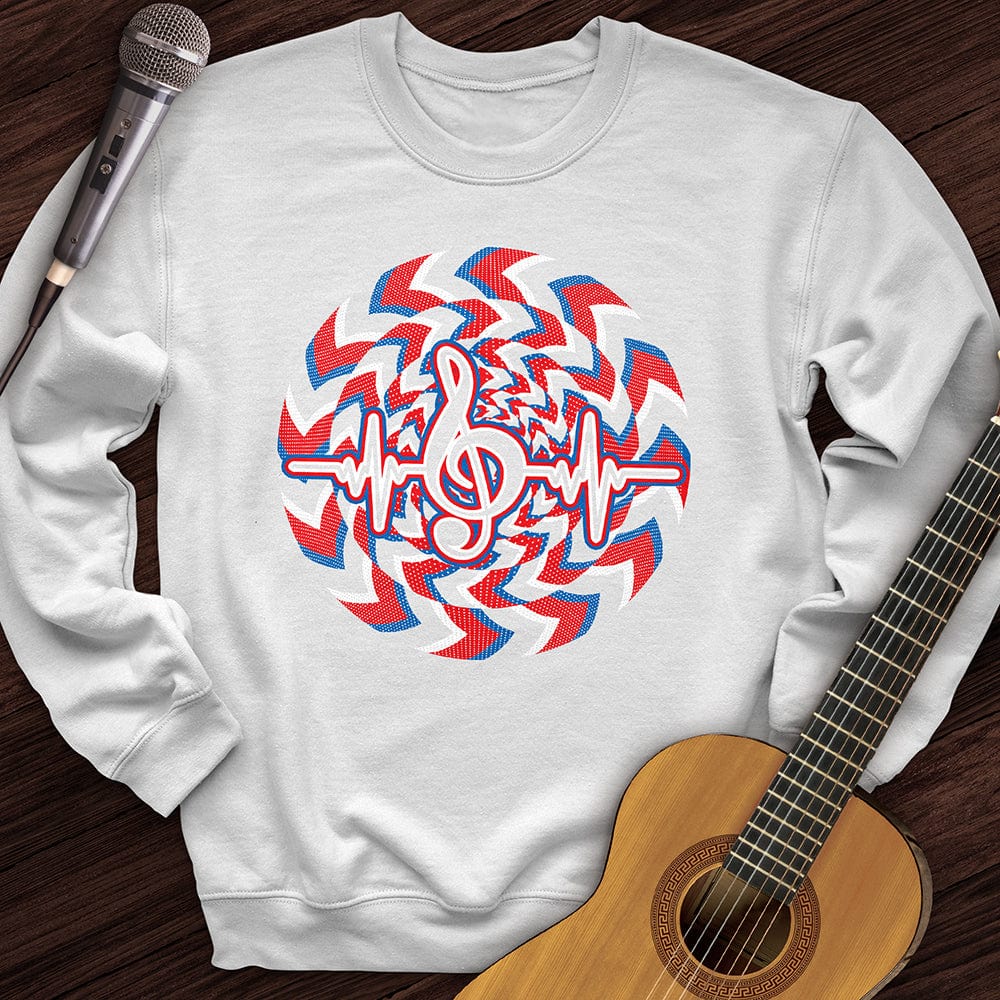 Printify Sweatshirt White / S Heartbeat Music Note Crewneck