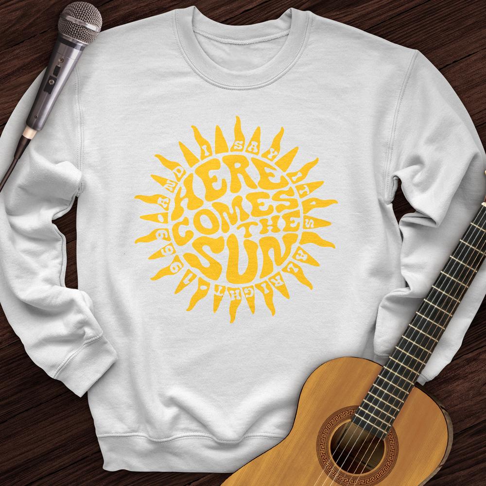 Printify Sweatshirt White / S Here Comes The Sun Crewneck