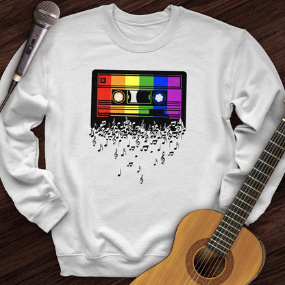 Printify Sweatshirt White / S Melting Cassette Tape Crewneck