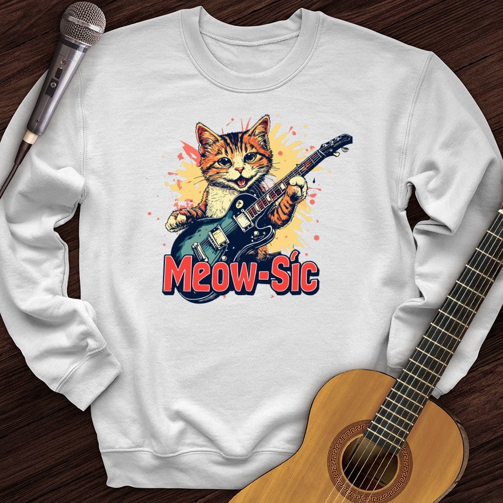 Printify Sweatshirt White / S Meow-sic Crewneck