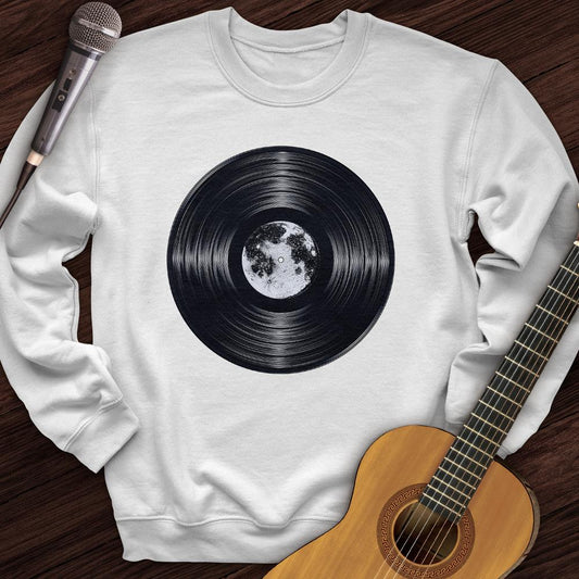 Printify Sweatshirt White / S Moon Vinyl Crewneck