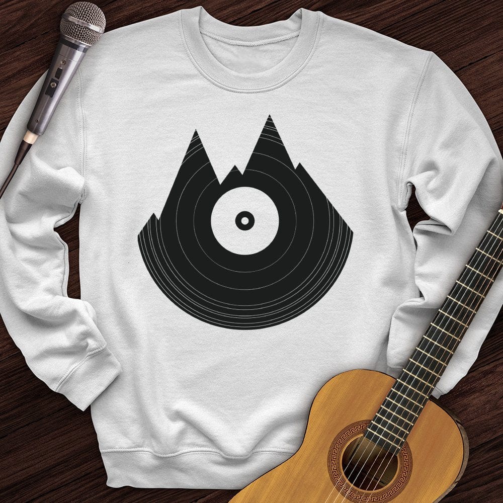 Printify Sweatshirt White / S Mountain Vinyl Crewneck