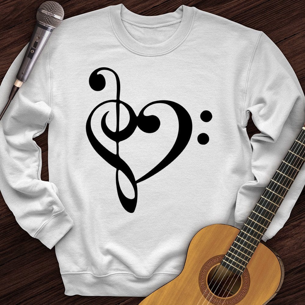 Printify Sweatshirt White / S Music Heart Crewneck