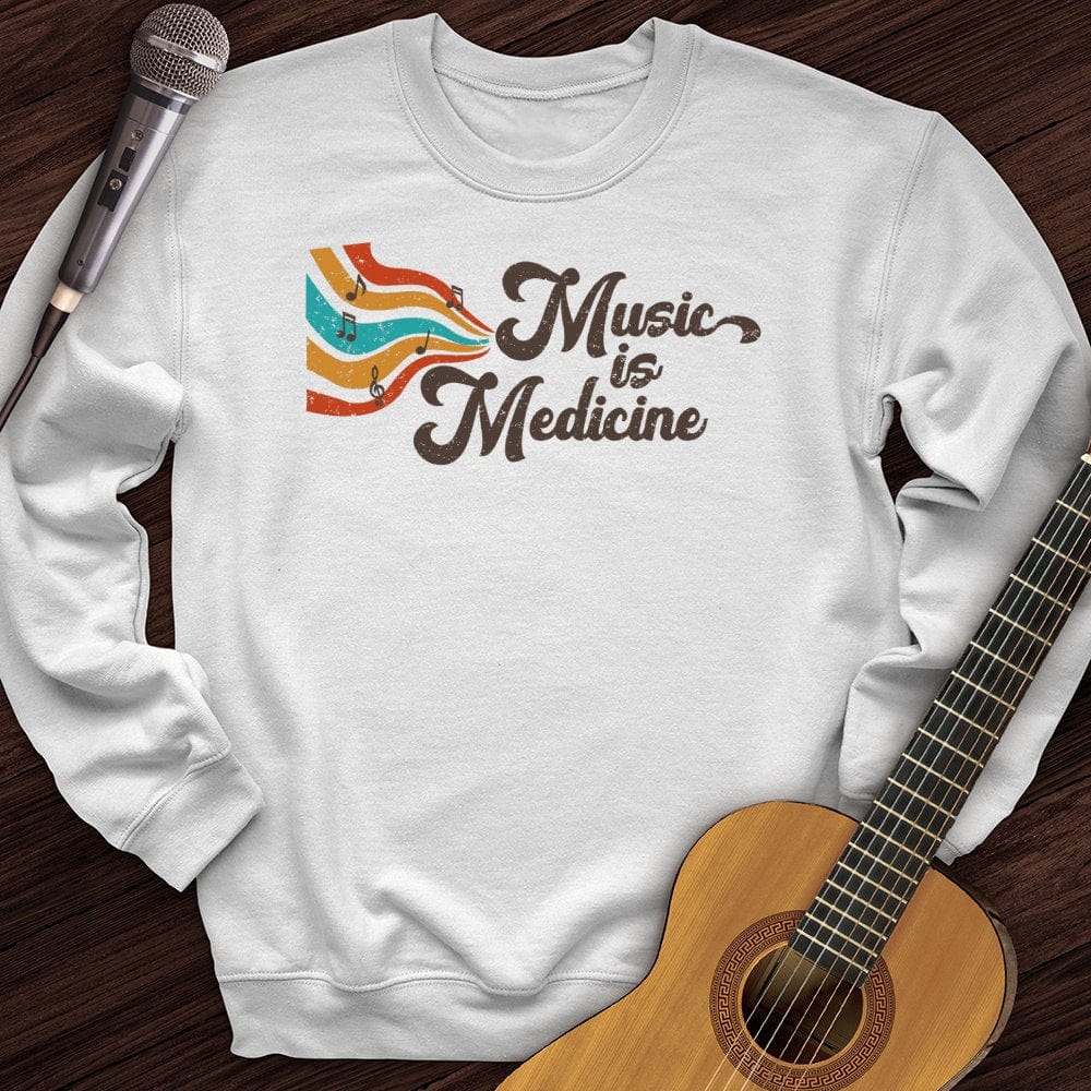 Printify Sweatshirt White / S Music Is Medicine Crewneck