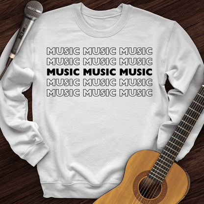 Printify Sweatshirt White / S Music Music Music Crewneck