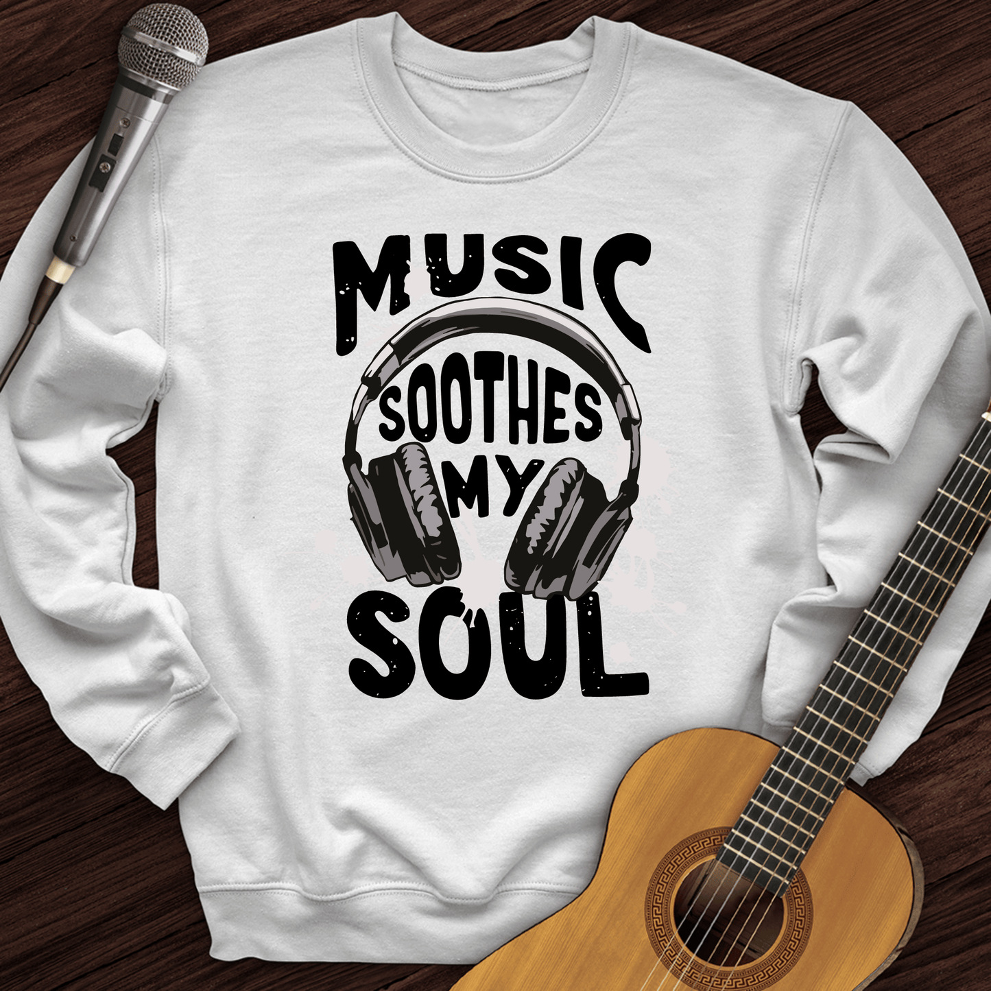 Printify Sweatshirt White / S Music Soothes My Soul Crewneck