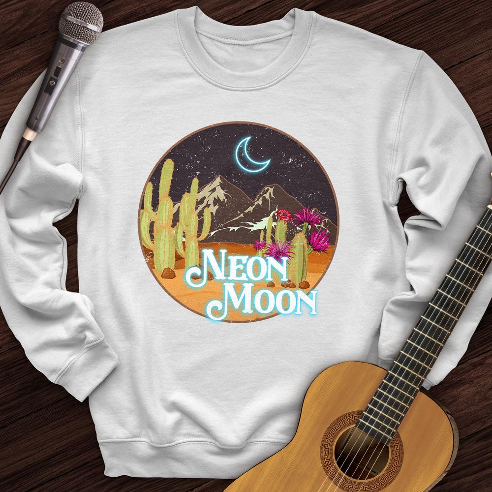 Printify Sweatshirt White / S Neon Moon Crewneck