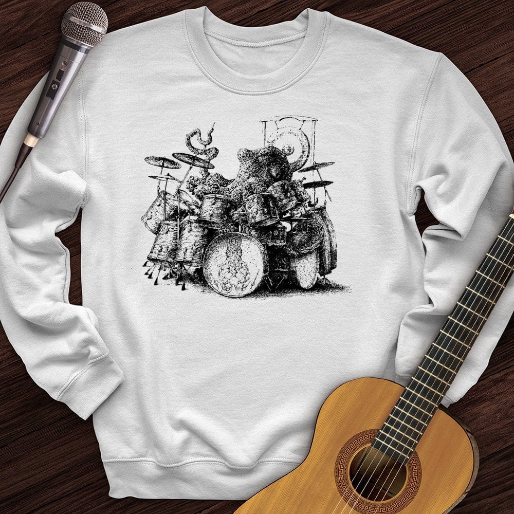 Printify Sweatshirt White / S Octo Drummer Crewneck