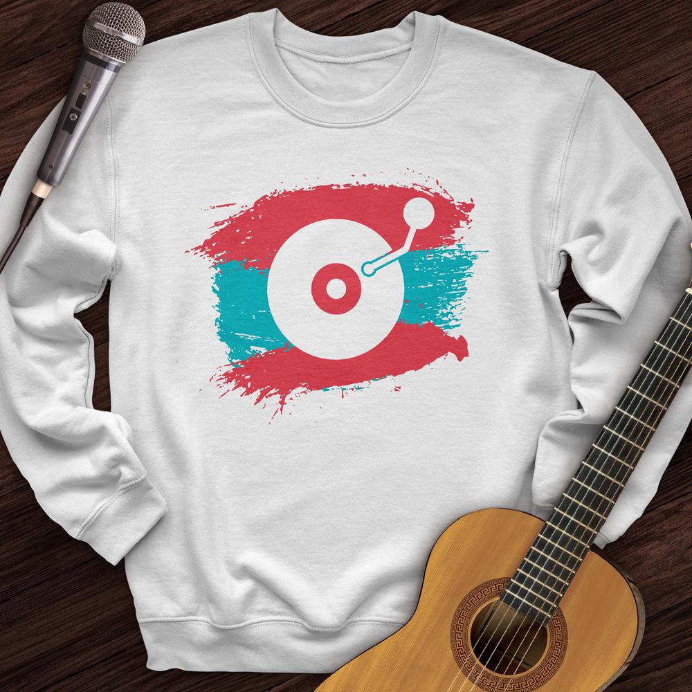 Printify Sweatshirt White / S Painted Record Crewneck