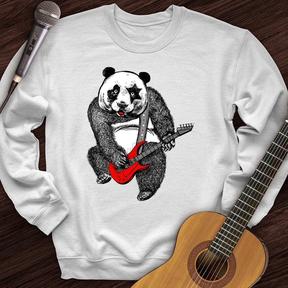 Printify Sweatshirt White / S Panda Guitar Crewneck