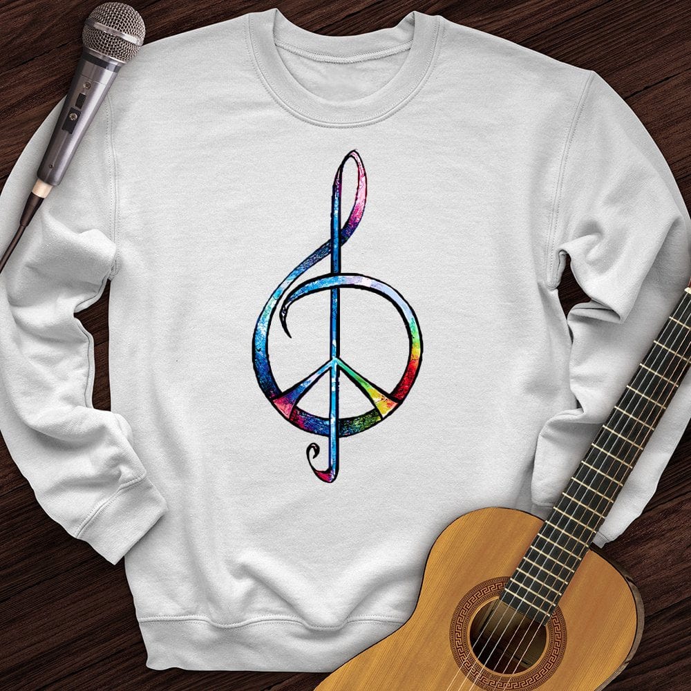 Printify Sweatshirt White / S Peace Music Tie-Dye Crewneck
