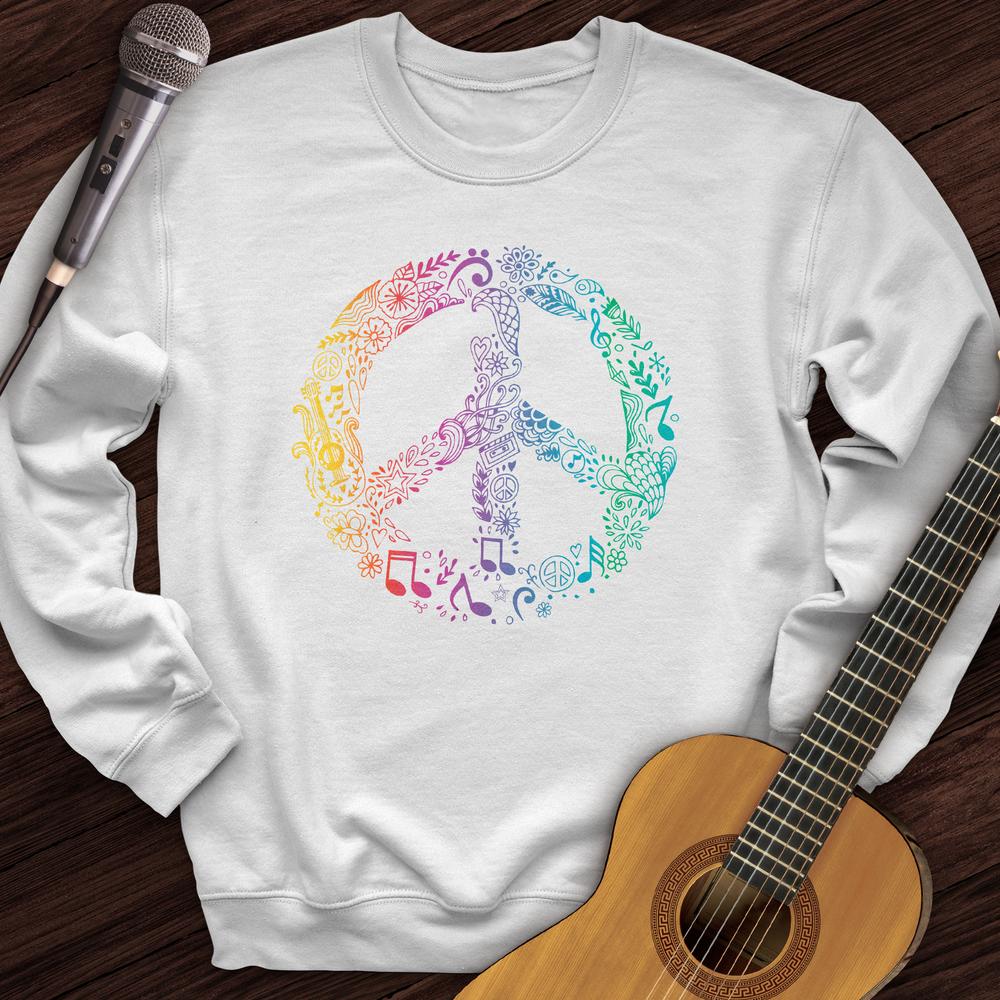 Printify Sweatshirt White / S Peace Sign Crewneck