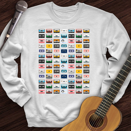 Printify Sweatshirt White / S Rainbow Cassette Crewneck