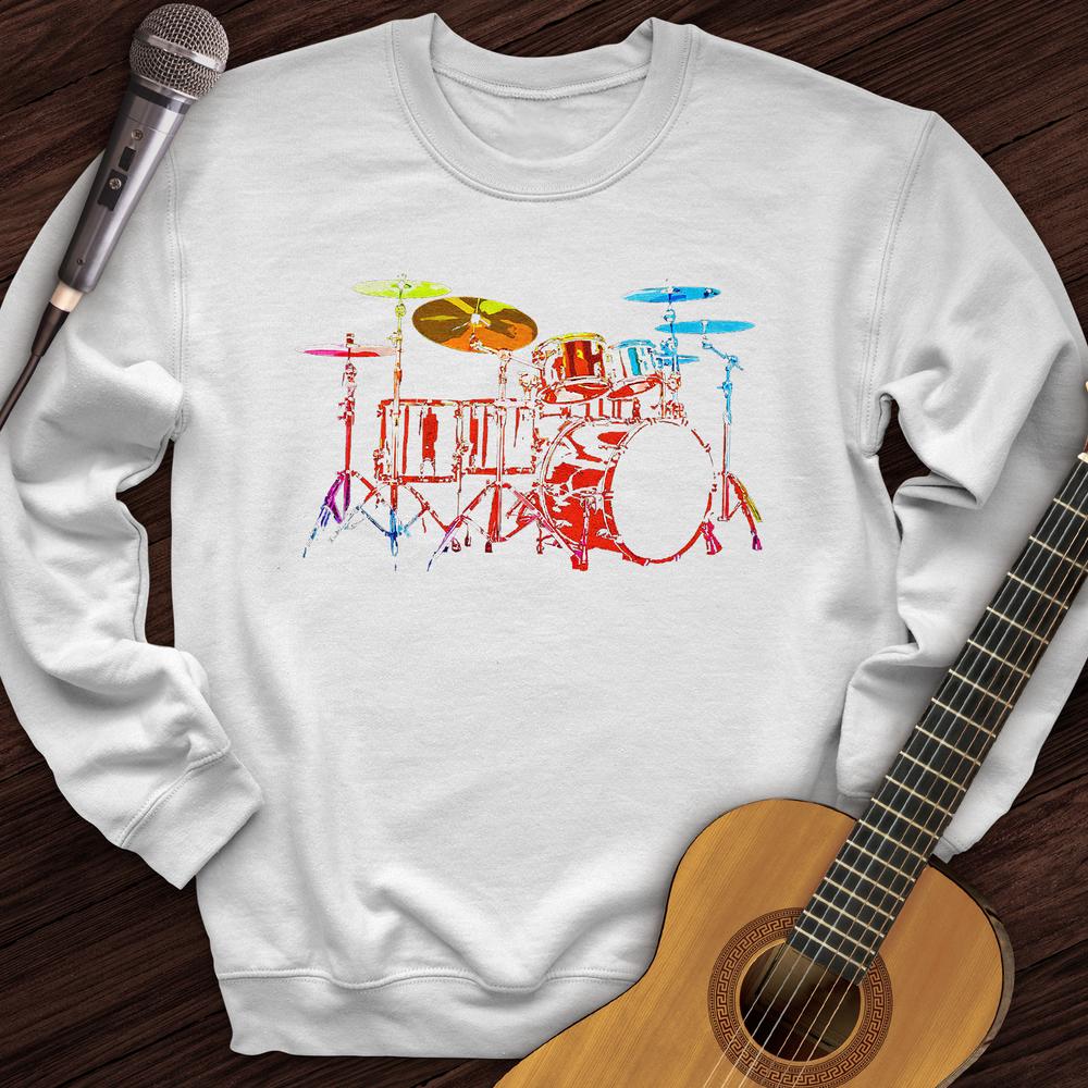 Printify Sweatshirt White / S Rainbow Drums Crewneck