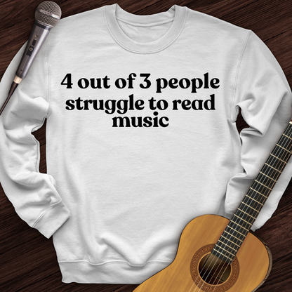 Printify Sweatshirt White / S Reading Music Hard Crewneck