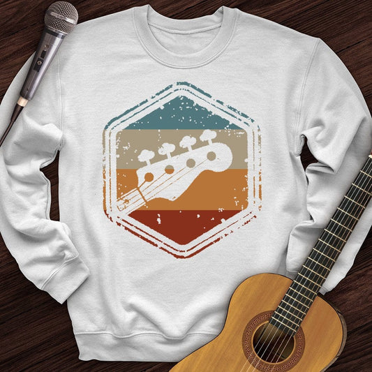 Printify Sweatshirt White / S Retro Guitar Crewneck