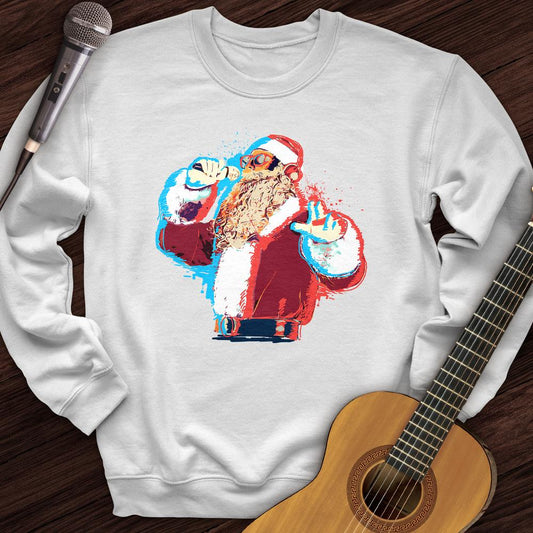 Printify Sweatshirt White / S Santa On The Mic Crewneck