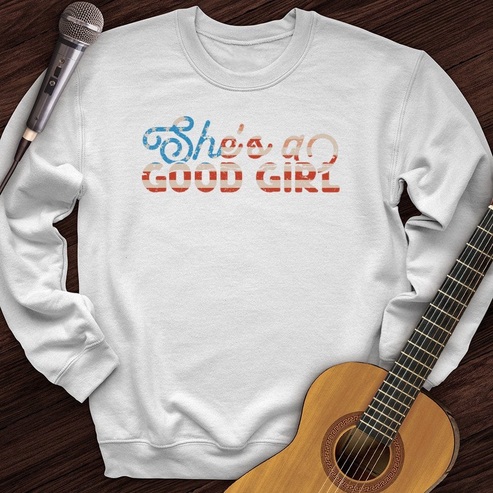 Printify Sweatshirt White / S She's A Good Girl Crewneck