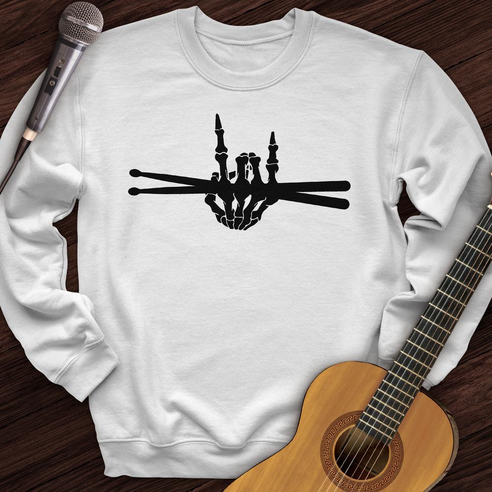 Printify Sweatshirt White / S Skeleton Drummer Crewneck