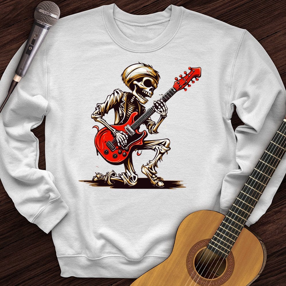 Printify Sweatshirt White / S Skeleton Guitar Cartoon Crewneck