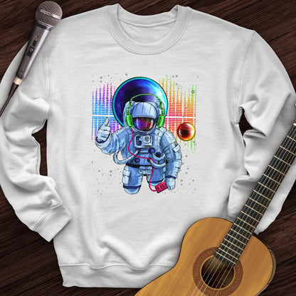 Printify Sweatshirt White / S Space Bass Crewneck