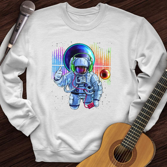 Printify Sweatshirt White / S Space Bass Crewneck