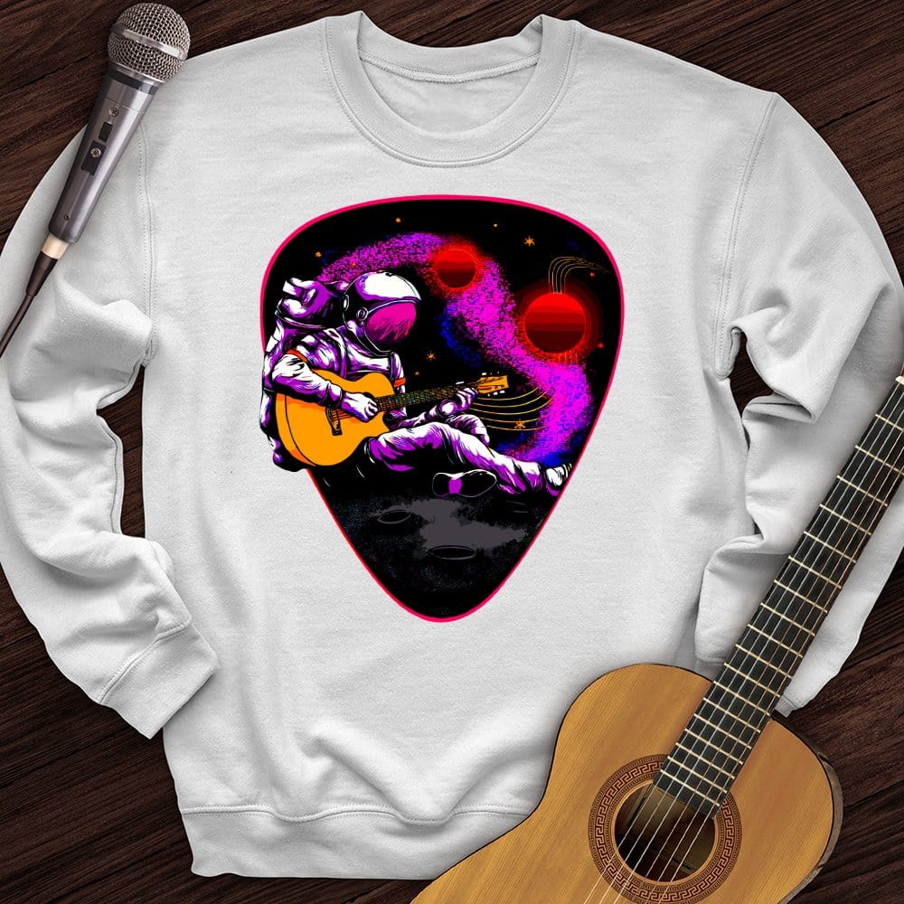 Printify Sweatshirt White / S Space Guitar Plectrum Crewneck
