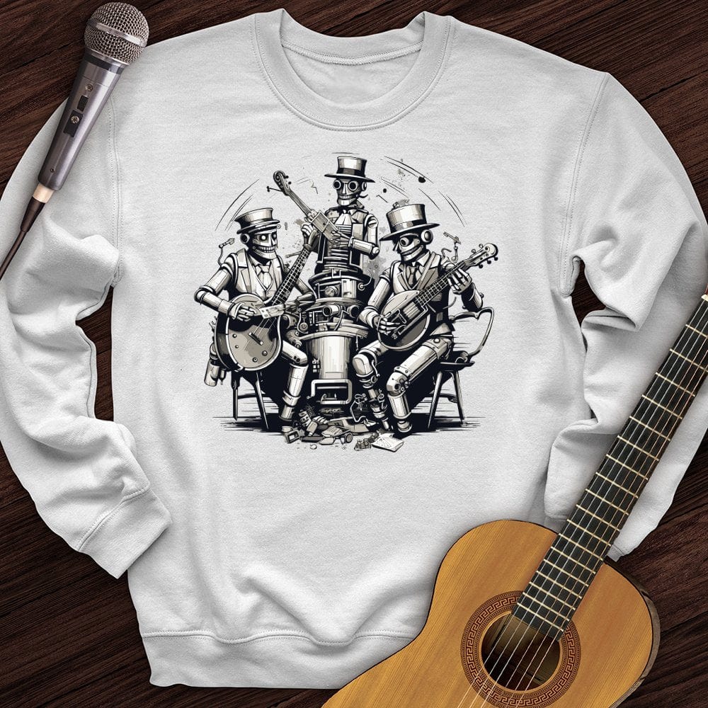 Printify Sweatshirt White / S Steampunk Skeleton Band Crewneck