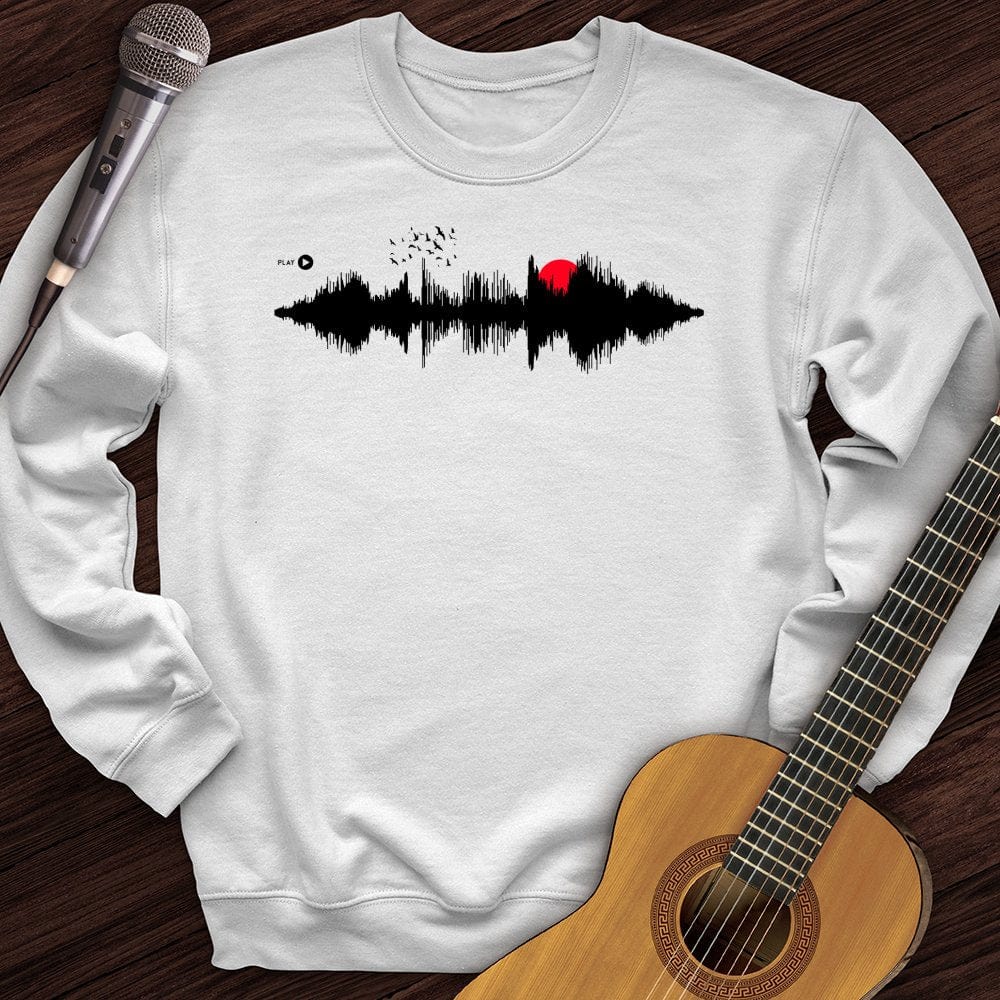 Printify Sweatshirt White / S Sunset Soundwave Crewneck