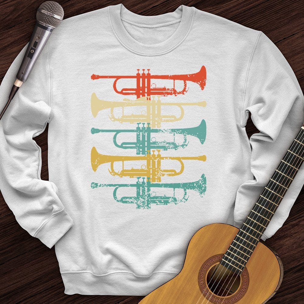 Printify Sweatshirt White / S Trippy Trumpets Crewneck