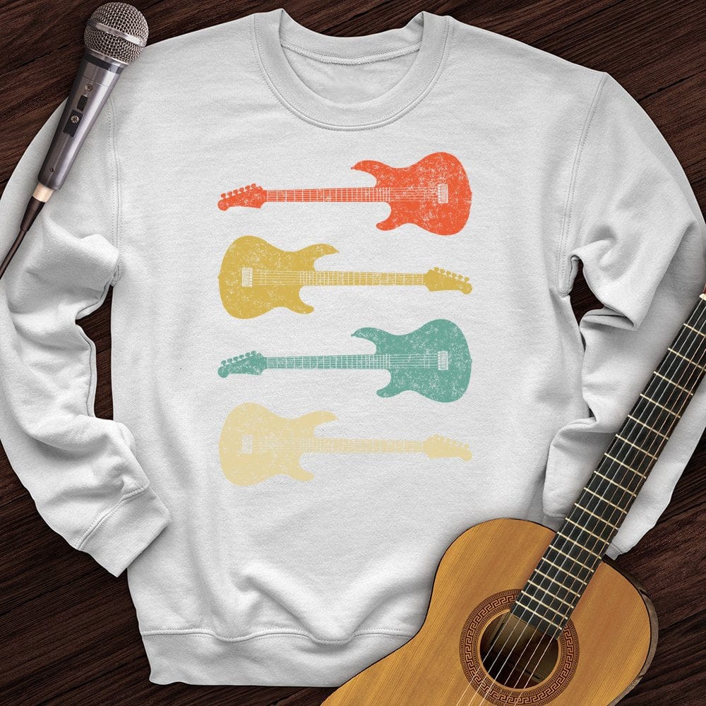 Printify Sweatshirt White / S Vintage Bass Guitar Crewneck