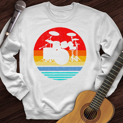 Printify Sweatshirt White / S Vintage Drum Set Crewneck