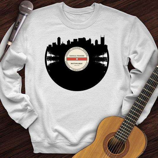 Printify Sweatshirt White / S Vinyl Skyline Nashville Crewneck
