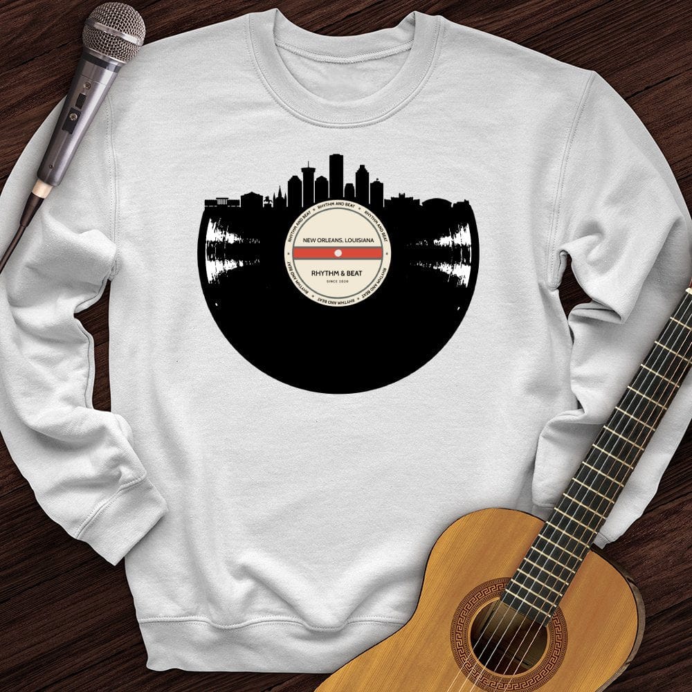 Printify Sweatshirt White / S Vinyl Skyline New Orleans Crewneck