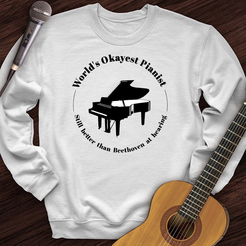 Printify Sweatshirt White / S World's Okayest Pianist Crewneck