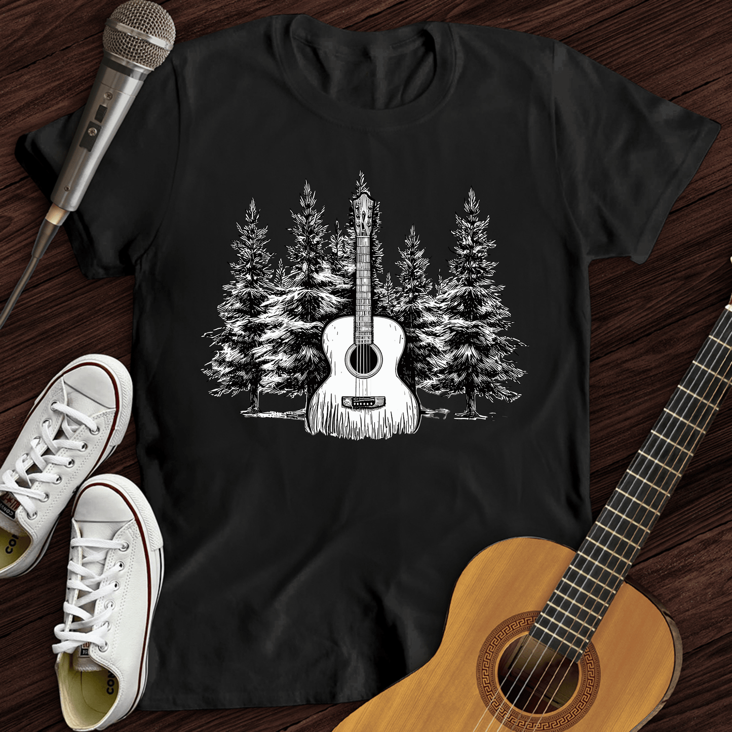 Printify T-Shirt Black / S Acoustic Pines T-Shirt