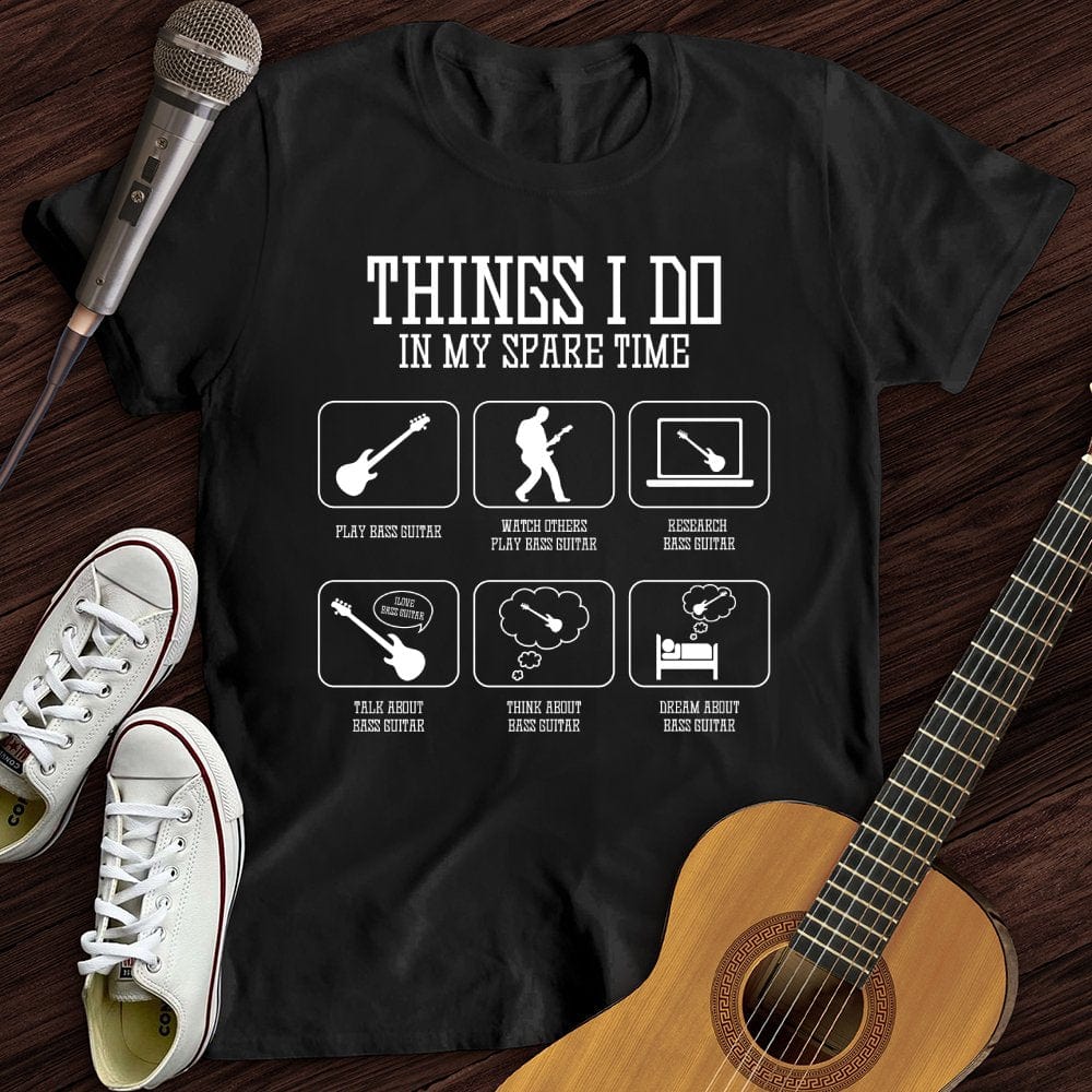 Printify T-Shirt Black / S All I Do is Bass Guitar T-Shirt