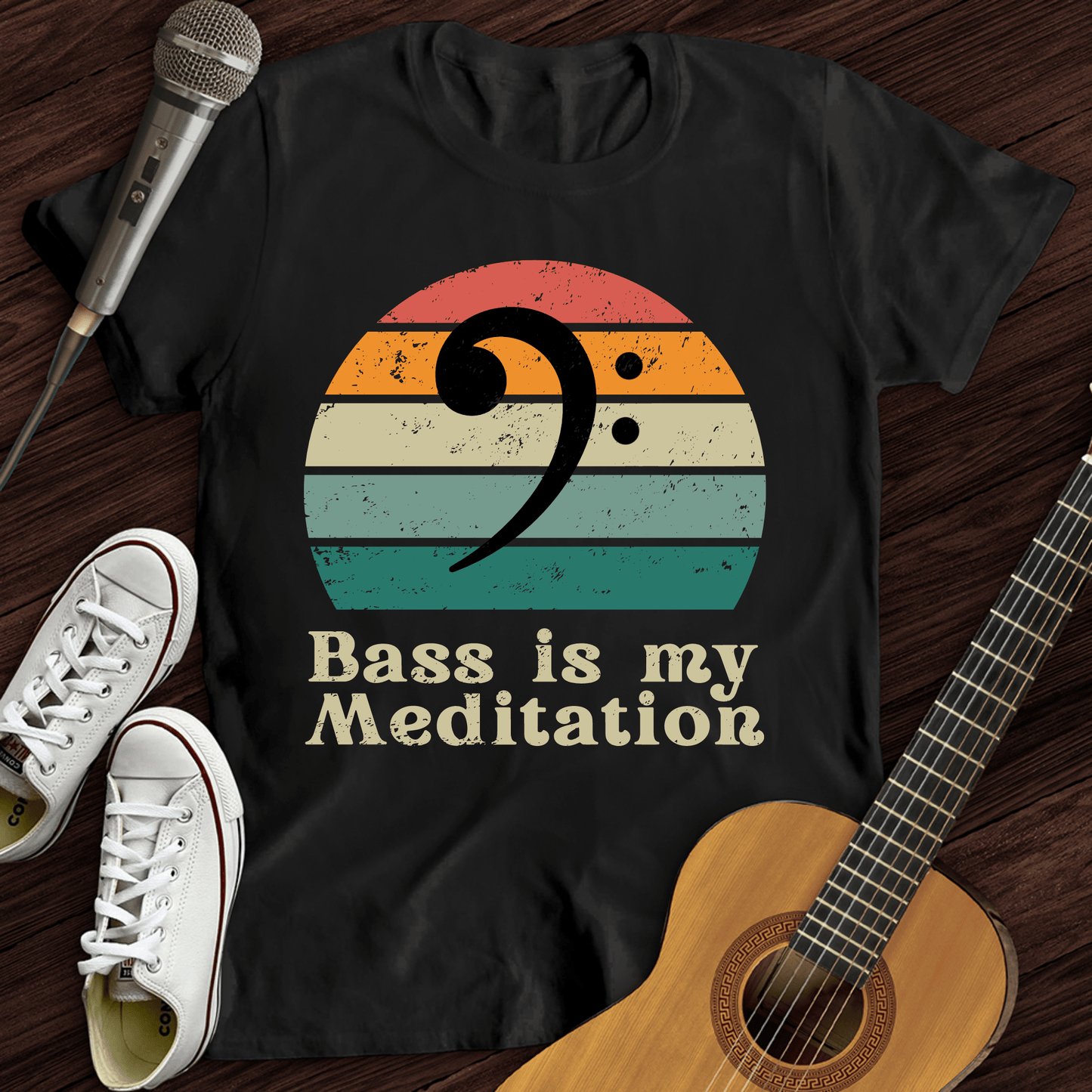 Printify T-Shirt Black / S Bass Is My Meditation T-Shirt