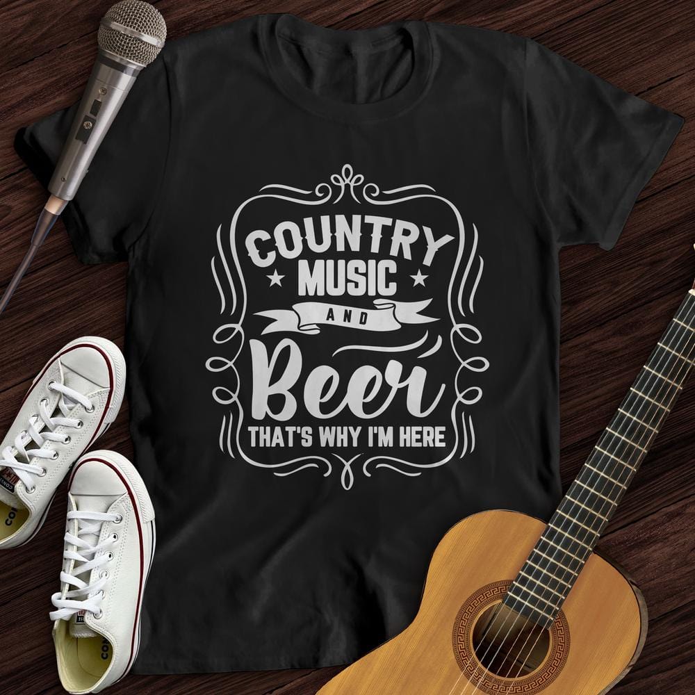 Printify T-Shirt Black / S Beer and Country T-Shirt