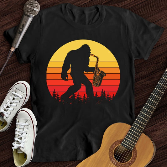 Printify T-Shirt Black / S BigFoot Playing Sax T-Shirt