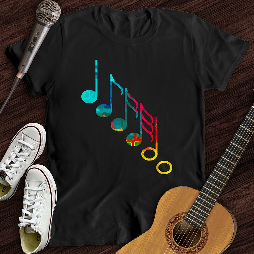 Printify T-Shirt Black / S Colorful Music Notes T-Shirt