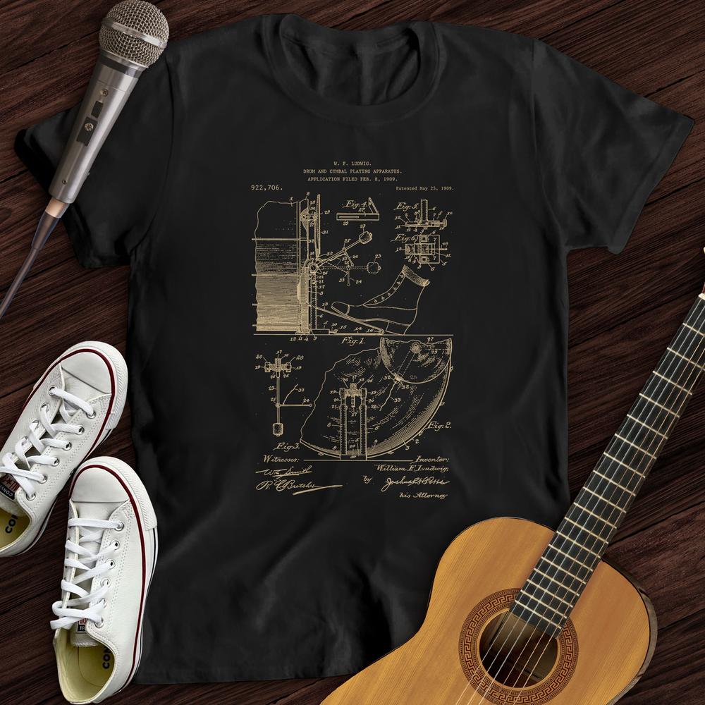 Printify T-Shirt Black / S Drum Patent T-Shirt