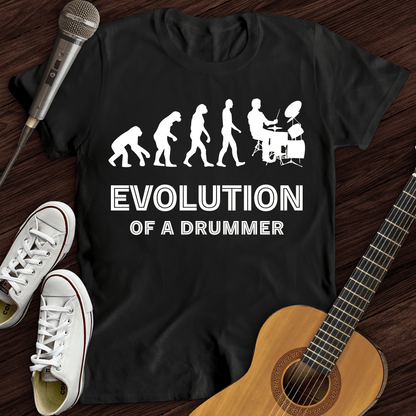 Printify T-Shirt Black / S Evolution Of A Drummer T-Shirt