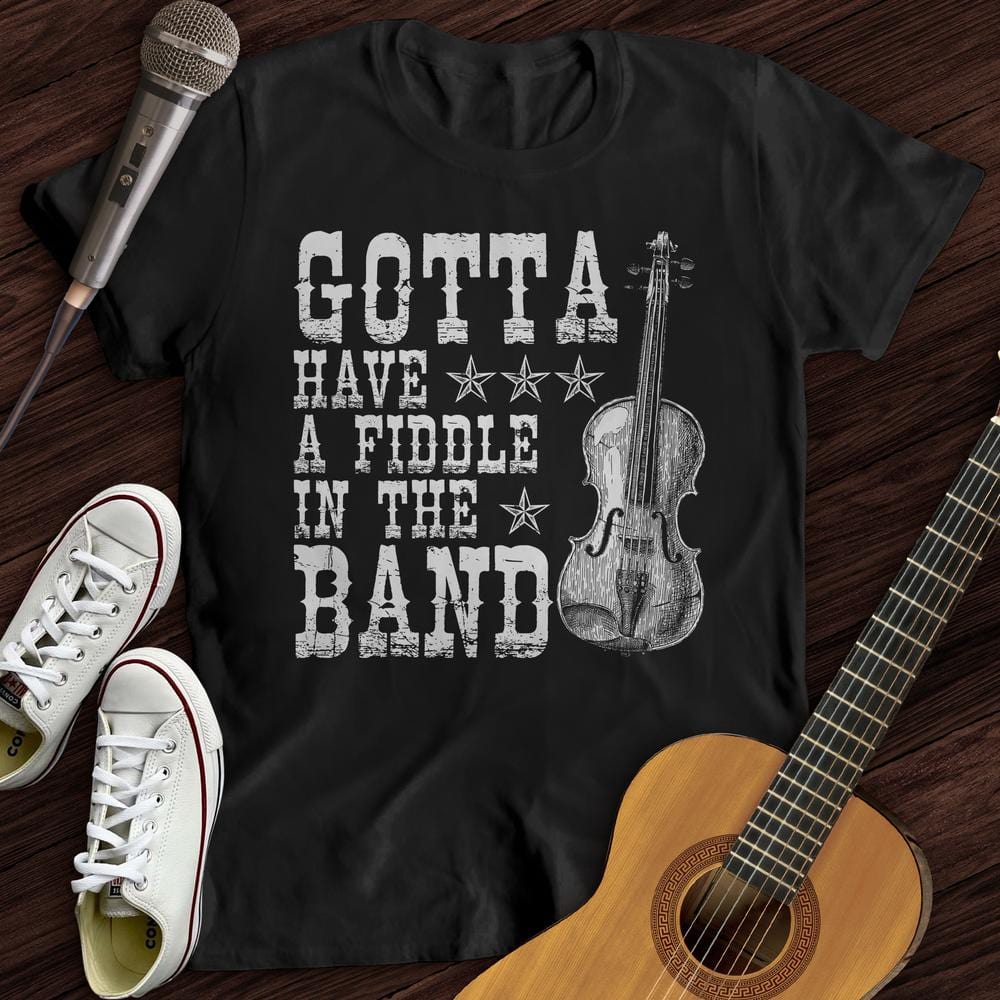 Printify T-Shirt Black / S Fiddle Please T-Shirt