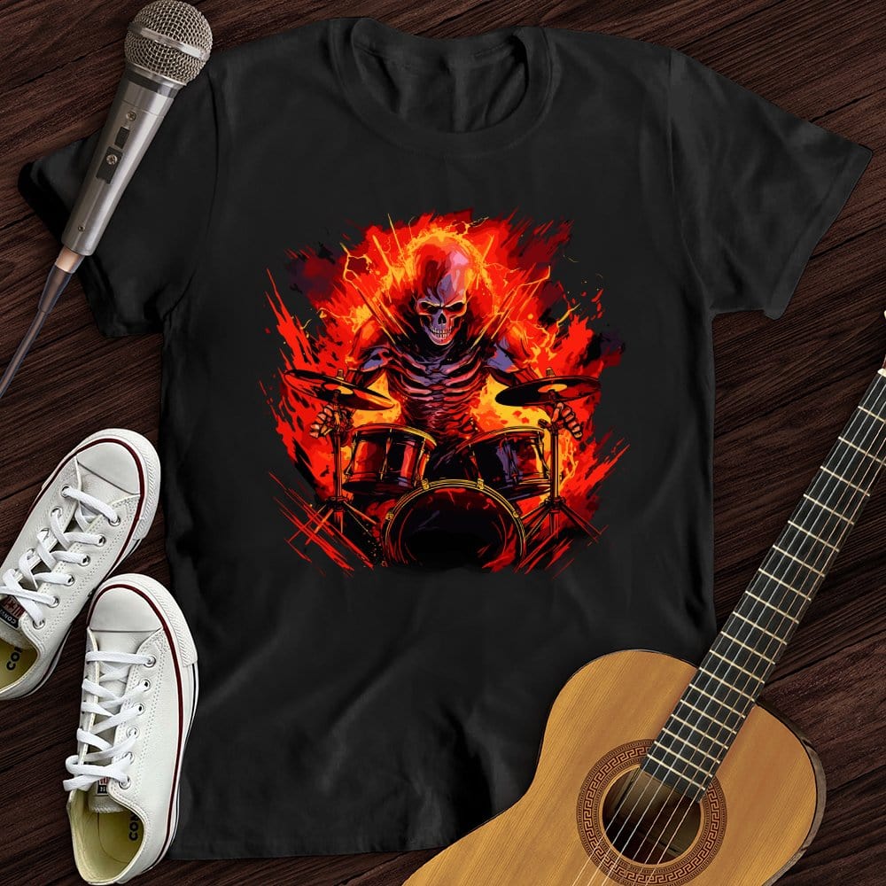 Printify T-Shirt Black / S Fiery Drummer T-Shirt