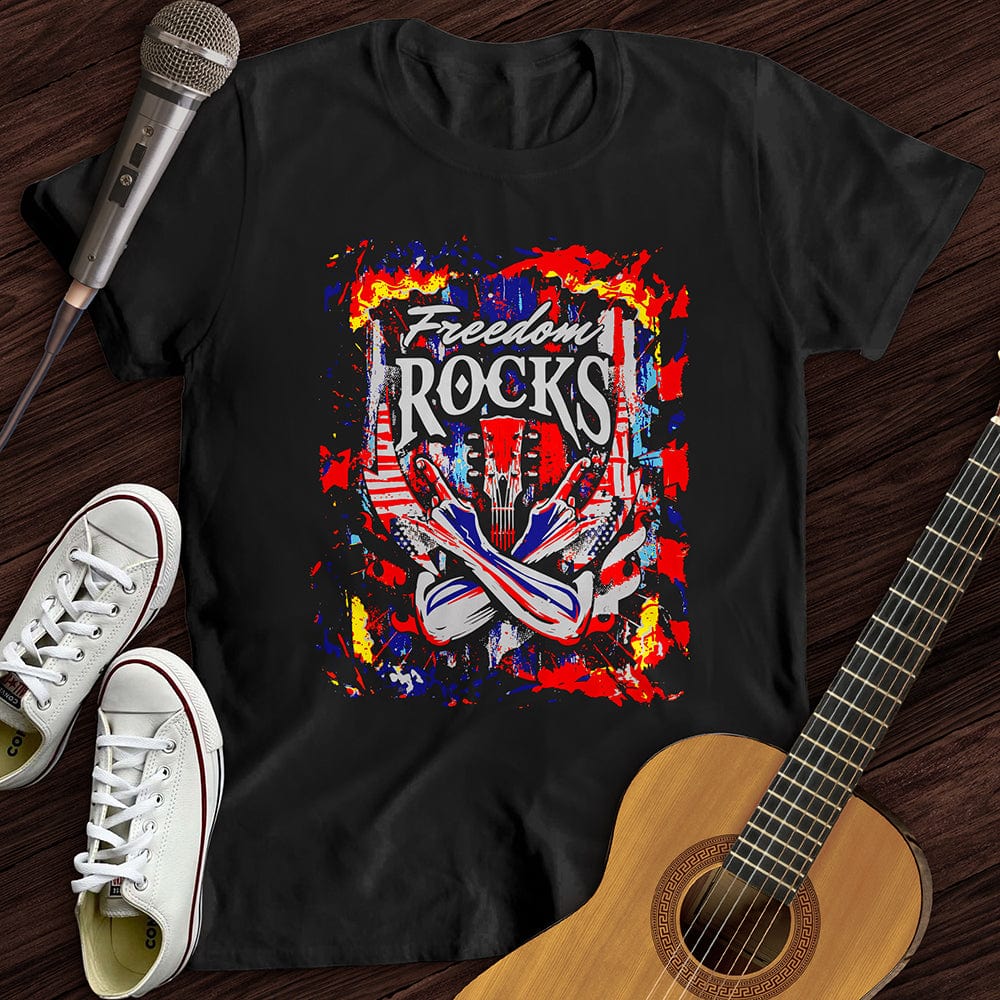 Printify T-Shirt Black / S Freedom Totally Rocks T-Shirt