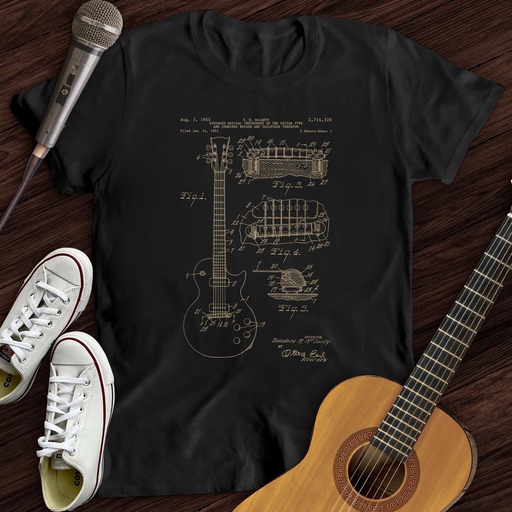 Printify T-Shirt Black / S Gibson Guitar Patent T-Shirt