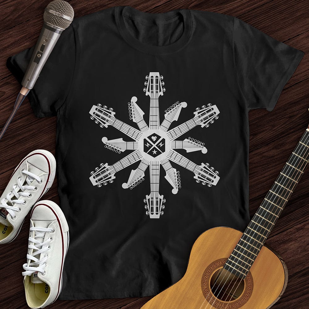 Printify T-Shirt Black / S Guitar Snowflake T-Shirt