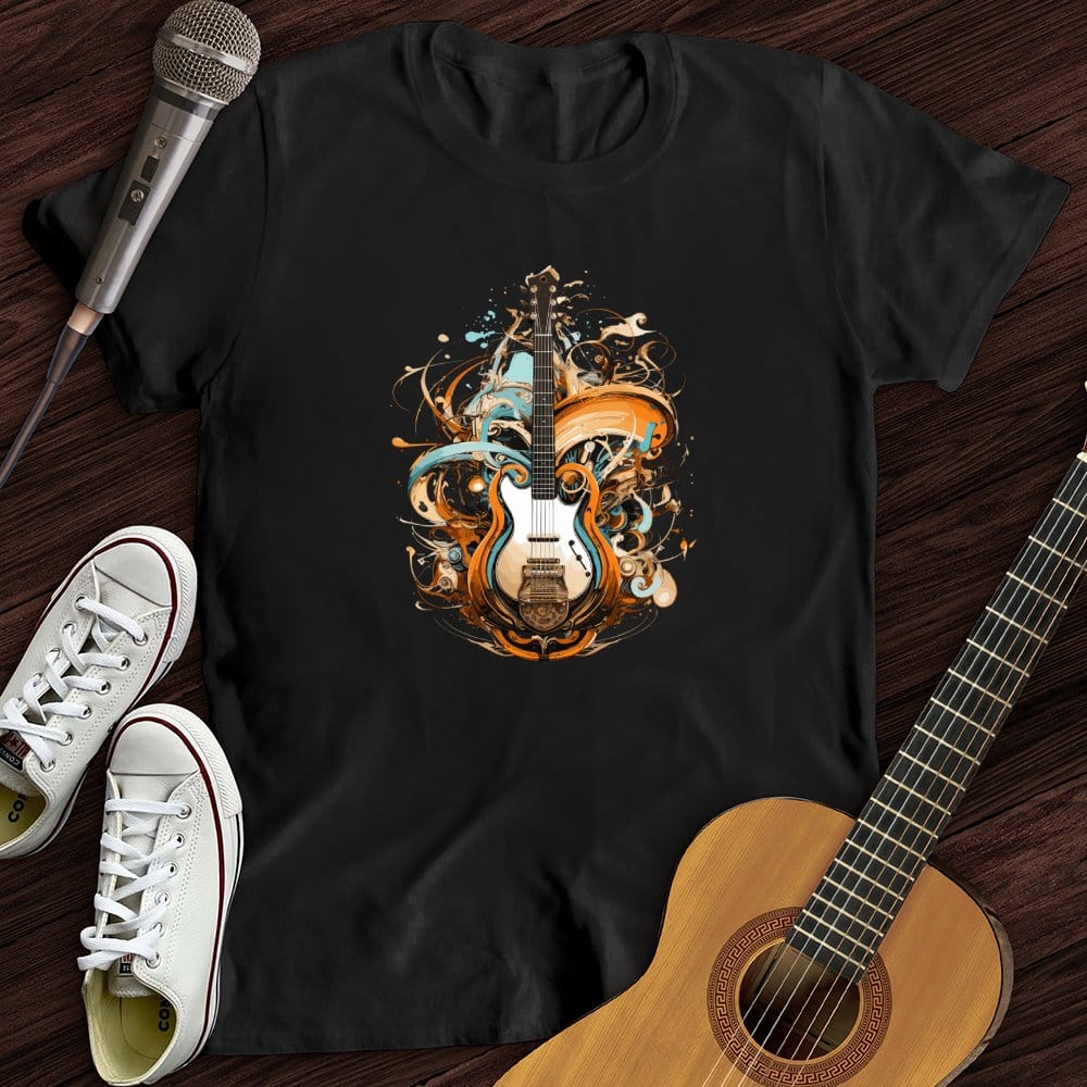 Printify T-Shirt Black / S Guitar Steampunk T-Shirt